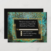 アールデコピーコックグラムオールドハリウッドリージェンシー 出欠カード (正面/裏面)