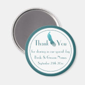 アールデコピーコックサンキューアイズ結婚式の引き出物マグネット マグネット (正面/裏面)