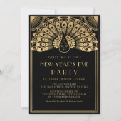 アールデコピーコックニューイヤーズイブパーティの招待状 招待状 (正面)
