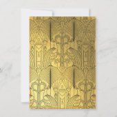 アールデコピーコックバースデーパーティー金ゴールド&ブラック 招待状 (裏面)