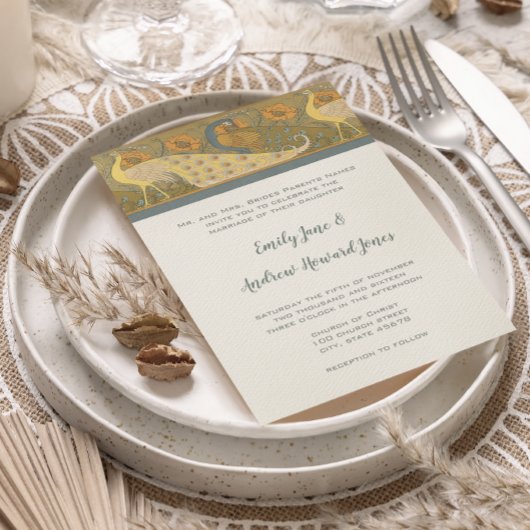 アールデコピーコックパレードバード結婚式招待状 招待状