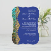 アールデコピーコック金ゴールドグリッターオールドハリウッドギャツビー 招待状 (スタンド正面)