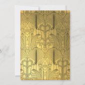 アールデコピーコック金ゴールド&ブラック結婚式招待状 招待状 (裏面)