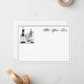 アールデコファッショナブルなレディースアットザビーチノートカード ノートカード (正面/裏面インサイチュ)