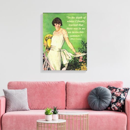 アールデコファッションやる気を起こさせる:冬の引用文 キャンバスプリント (インサイチュ (リビング))