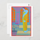 アールデコファッションスケッチバイジョージバービアポストカー ポストカード (正面/裏面)