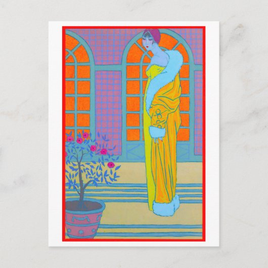 アールデコファッションスケッチバイジョージバービア ポストカード (正面)