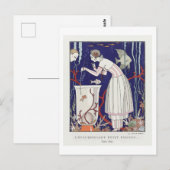 アールデコファッションプレートのサマードレスbyバービア ポストカード (正面/裏面)