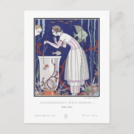 アールデコファッションプレートバイジョージバービアポストカード ポストカード (正面)