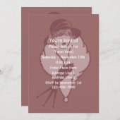 アールデコファッションレディーインハットデザインパーティー 招待状 (正面/裏面)