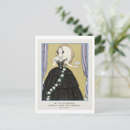 アールデコファッション夕べガウンバイバービエ ポストカード (スタンド正面)