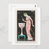 アールデコファッション夕べガウンバイバービエ ポストカード (正面/裏面)