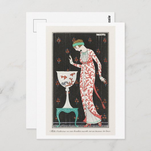 アールデコファッション夕べガウンバイバービエ ポストカード (正面/裏面)