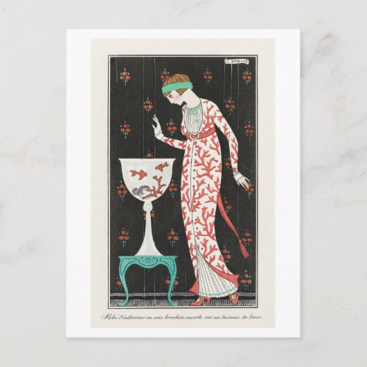 アールデコファッション夕べガウンバイバービエ ポストカード (正面)