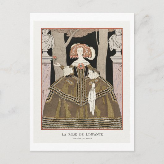 アールデコファッション夕べガウンバイバービエ ポストカード (正面)