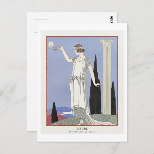 アールデコファッション夕べガウンバイバービエ ポストカード (正面/裏面)