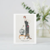 アールデコファッション夕べガウンバイバービエ ポストカード (スタンド正面)