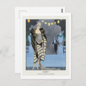 アールデコファッション夕べコートバイバービア ポストカード (正面/裏面)