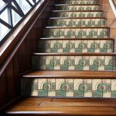 アールデコファンとサークルティール（緑がかった色）タンラスティ タイル