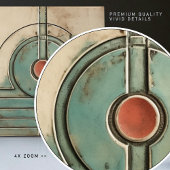 アールデコファンとサークルティール（緑がかった色）タンラスティ タイル