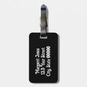 アールデコファンのパターンの白黒の個人用設定 ラゲッジタグ (裏面縦)