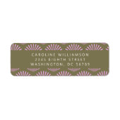 アールデコファンオリーブ薄紫シャワー差出人住所 ラベル (正面)