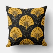 アールデコファンジオメトリ – Luxe Decoブラック&金ゴールド クッション (裏面)