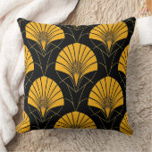 アールデコファンジオメトリ – Luxe Decoブラック&金ゴールド クッション (ブランケット)