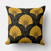 アールデコファンジオメトリ – Luxe Decoブラック&金ゴールド クッション (正面)
