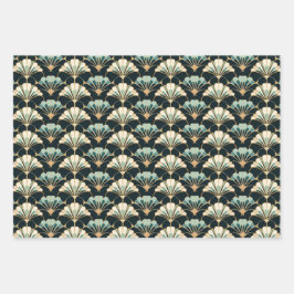 アールデコファンパターンマットラッピング紙シート ラッピングペーパーシート