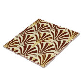 アールデコファンパターン-クリームのチョコレート タイル (側面)