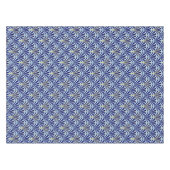 アールデコファンパターン-コバルトおよびスカイブルー テーブルクロス (正面(横))