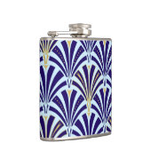 アールデコファンパターン-コバルトおよびスカイブルー フラスク (右)