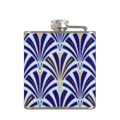 アールデコファンパターン-コバルトおよびスカイブルー フラスク (裏面)