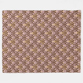 アールデコファンパターン – チョコレート フリースブランケット (正面(横))