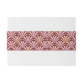 アールデコファンパターン – ピンクとブルゴーニュ 招待状ベリーバンド (裏面例)