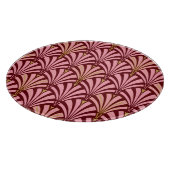 アールデコファンパターン – ピンクとマルーン カッティングボード (角)