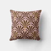 アールデコファンパターン-ピンクのチョコレート クッション (裏面)