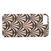 アールデコファンパターン – ピーチオンブラック Case-Mate iPhoneケース (裏面(横))