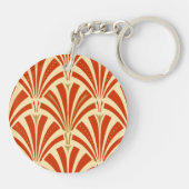 アールデコファンパターン – マンダリンオレンジ キーホルダー (裏面)