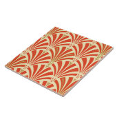 アールデコファンパターン-マンダリンオレンジ タイル (側面)