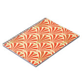 アールデコファンパターン – マンダリンオレンジ ノートブック (左側)