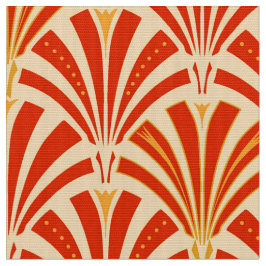 アールデコファンパターン-マンダリンオレンジ ファブリック