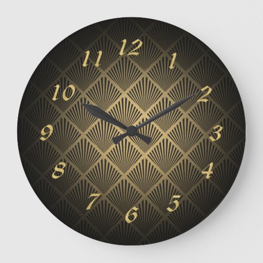 アールデコファンパターン ラージ壁時計 (正面)