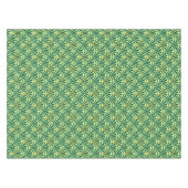 アールデコファンパターン – 松とミントグリーン テーブルクロス (正面(横))