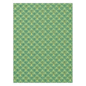 アールデコファンパターン – 松とミントグリーン テーブルクロス (正面)