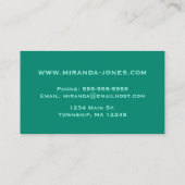 アールデコファンパターン-水のターコイズ 名刺 (裏面)