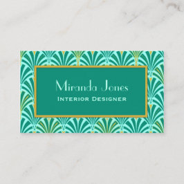 アールデコファンパターン-水のターコイズ 名刺