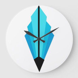 アールデコファンパターン（淡いブルー） ラージ壁時計