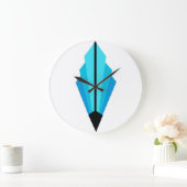 アールデコファンパターン（淡いブルー） ラージ壁時計 (ホーム)